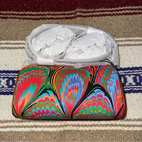 Dooney & Bourke Red Coated Cotton Plumes Clutch - Picture 2 of 4